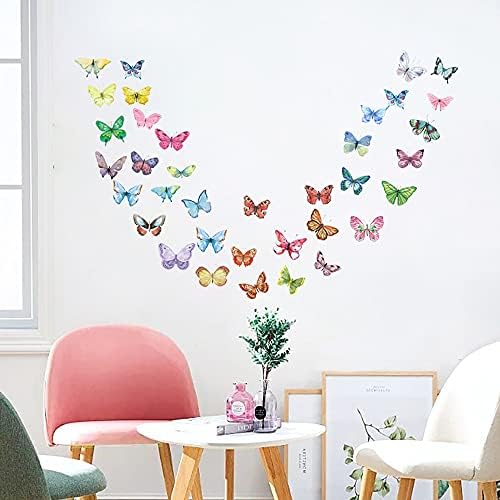 AOWDIAO Watercolor Butterfly Peel and Stick Wall Decals for Girls Bedroom Nursery Room Decor - Image 5
