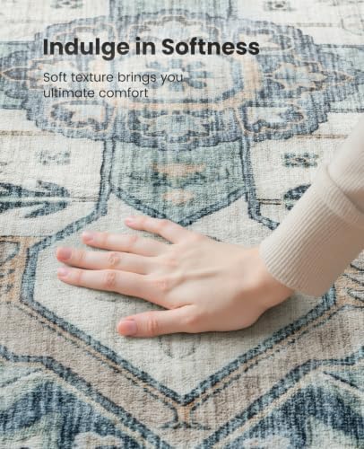 AMADA HOMEFURNISHING 2x6 Washable Runner Rug, Low-Profile Kitchen Rugs with Non-Slip Backing & Durable Edge Binding, Vintage Entryway Runner Rug for Bedroom & Hallway - Image 6