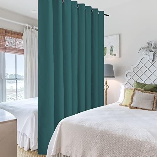 RYB HOME Room Divider Curtains Thermal Insulated Noise Reduce Extra Wide Privacy Panels for Kids Bedroom Nursery Laundry Room Partitions, Wide 180 inches x Long 96 inches, Teal, 1 Panel - Image 5
