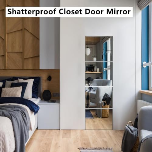 Unbreakable Door Mirror Full Length,Full Body Mirror for Kids, 4PCS x 14 x 14 inch About, Shatterproof Plexiglass Long Mirrors for Bedroom Closet, Children Plastic Mirrors Non Glass Stick on Miroir - Image 4