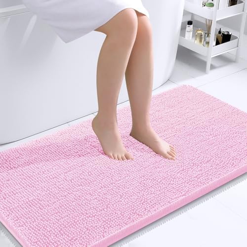 OLANLY Bathroom Runner Rugs 40x24, Extra Soft Absorbent Chenille Bath Rugs by OLANLY