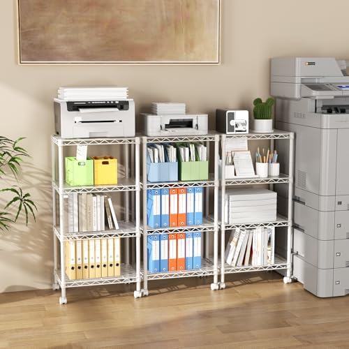SINGAYE 4 Shelves Storage Shelf Wire Shelving Unit Metal Adjustable Wheels - Image 2