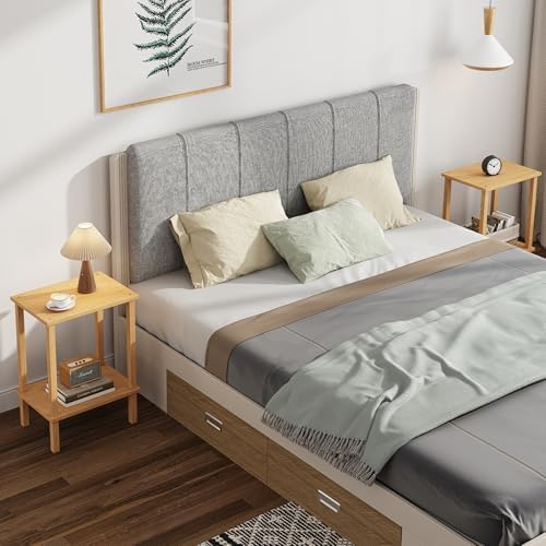 TUTOTAK End Table, Set of 2, Side Table, Nightstand, 2-Tier Storage Shelf - Image 7