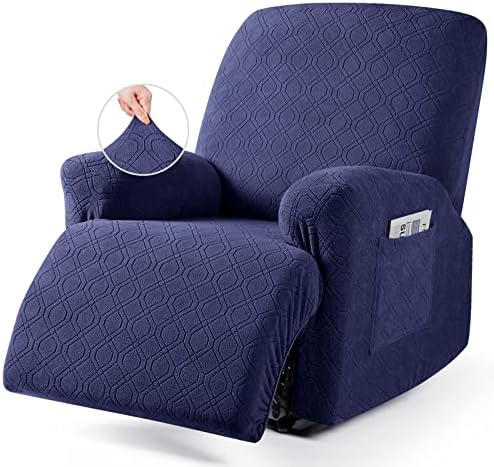 VANSOFY Stretch Recliner Chair Cover, Slipcover, Navy Blue, 1 Seater by VANSOFYFURNITURECOVERS