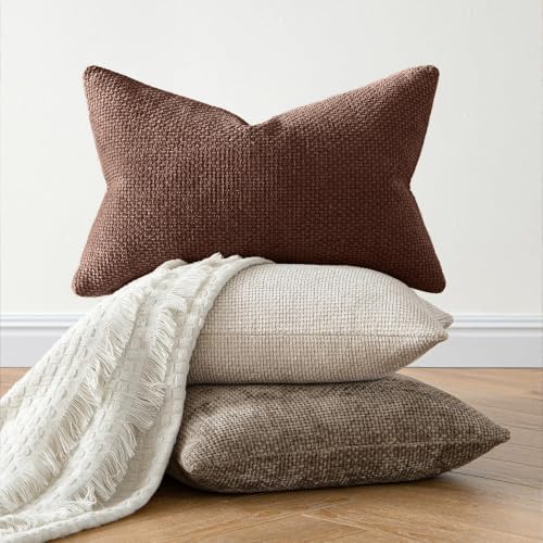 MIULEE Decorative Couch Throw Pillow Covers 20x20 in Red Brown 2 Pack - Image 6