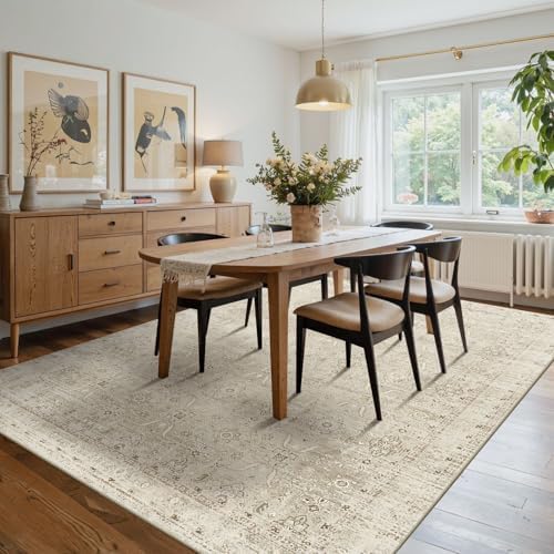 Rugxara Beige Neutral 6x9 Area Rugs Washable Rug for Living Room Dining - Image 3