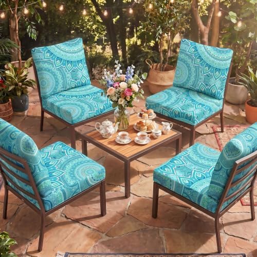 8Pcs Patio Cushion Covers Stretch Outdoor Furniture Protector Slipcovers - Image 6