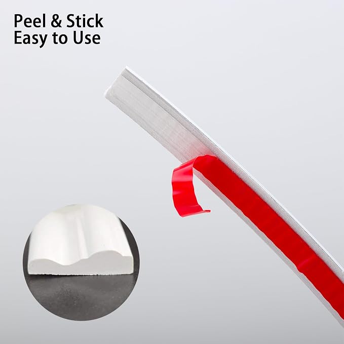 TriMold Peel and Stick Chair Rail Molding, Self-Adhesive Wall Trim for Home Decoration & Wall Protection, 3m x 32mm - Image 2
