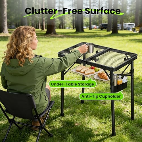 WildFinder Folding Grill Table, 2x1.3 FT Portable Camping Table, Foldable - Image 4