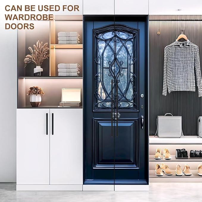 Luxury Blue Door Mural, Elegant Vintage Door Decor | Peel-and-stick vinyl door decal, self-adhesive home decor wallpaper, 30.3" W x 78.7" L, 2-pack - Image 7