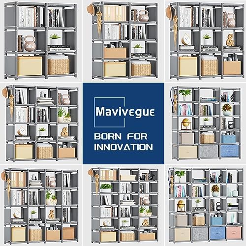 Metal Book Shelf,18 Cube Storage Organizer Closet, Bookcase for Office - Image 6