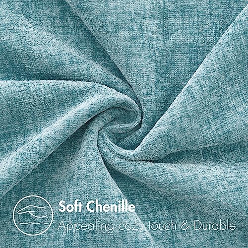 MIULEE Soft Chenille Lumbar Throw Pillow Covers Smoke Blue 12x20 Pack of 2 - Image 2