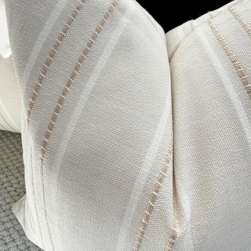 Hckot Striped Throw Pillow Covers 20x20 Set of 2 Neutral Pillow Cover Khaki - Image 6