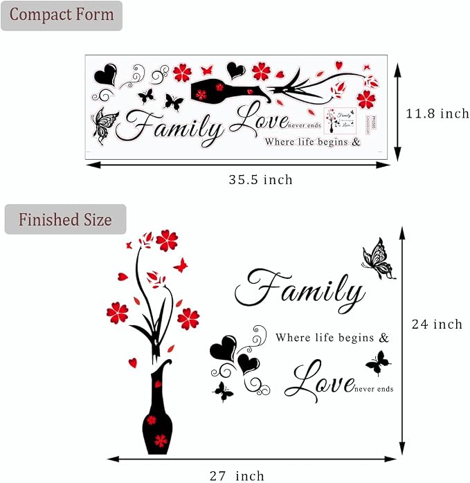 Family Letter Quotes Wall Stickers - Removable Vases & Murals for Living Room, Bedroom, Sofa Backdrop & TV Wall - Image 7