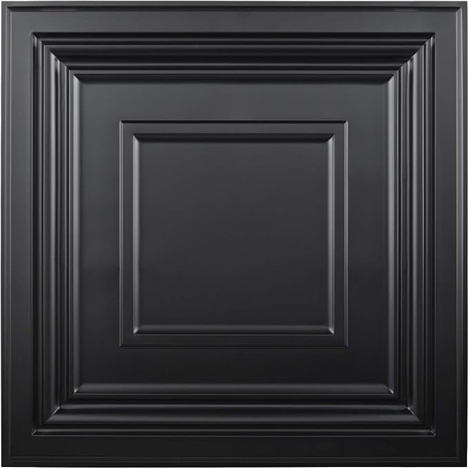 Art3d 24" x 24" (Pack of 12) Wall Panel Modern, Black by Art3d
