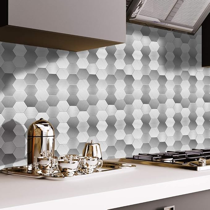 Alwayspon 25 Pcs Self-Adhesive Decal for Home Decor, Peel and Stick Wall Tile Sticker, Water-Proof Backsplash for Kitchen Bathroom, 6x6inch - Image 4