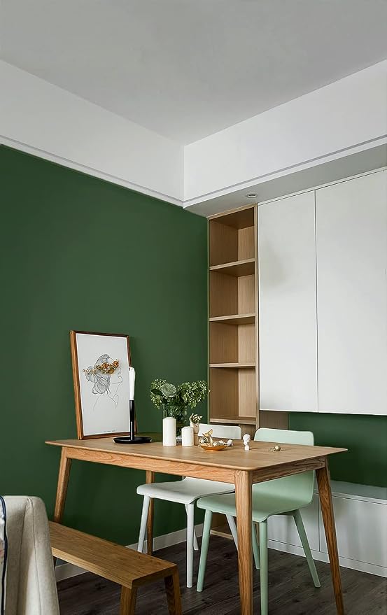 Safiyya 393"x17.7" Olive Green Peel and Stick Wallpaper Dark Green Contact Paper Self Adhesive Contact Paper Decorative Wallpaper Vinyl Rolls for Wall - Image 5