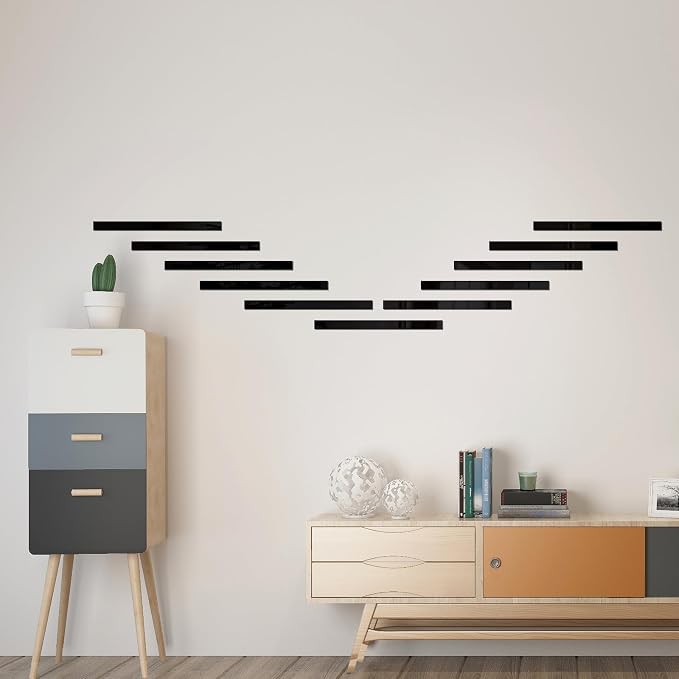 20-Piece Peel-and-Stick Acrylic Mirror Wall Trim (Black) - Image 5