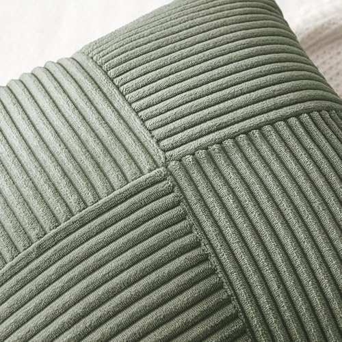 MIULEE Light Olive Green Decorative Throw Pillow Covers for Couch 18x18 in - Image 2