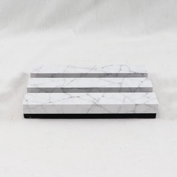Wood Slat Acoustic Panels, 4.7"x5.9" 3D Wall Panels, Modern Fluted Sound Absorbing Wall Panels for Interior Wall Decor,Office,Home,Theater,Studio, White Marble Sample - Image 6