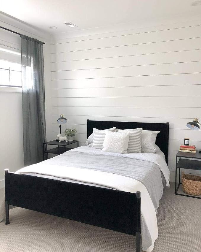 Real Wood Wall Planks-5" White Shiplap Panel Peel and Stick 10Pack 12.5SqFt | 5in wide solid wood shiplap planks-easy DIY wall shiplap panels Perfect for accent wall,backsplash,bedroom, living room - Image 6