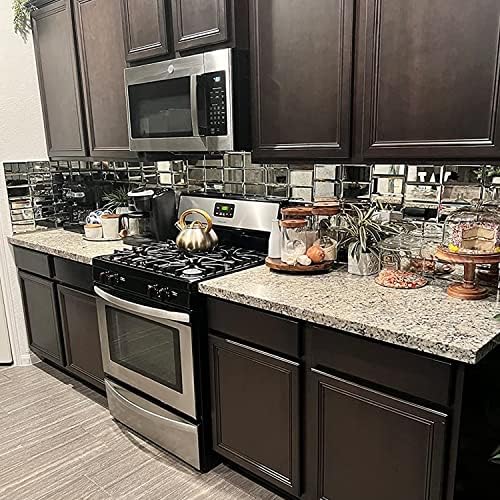Lovdeco Mirror Peel and Stick Tile, Beveled Subway Mirror Backsplash 3x6 Inch for Kitchen Bathroom Wall (40 Pcs, 5 SQ.FT.) - Image 5