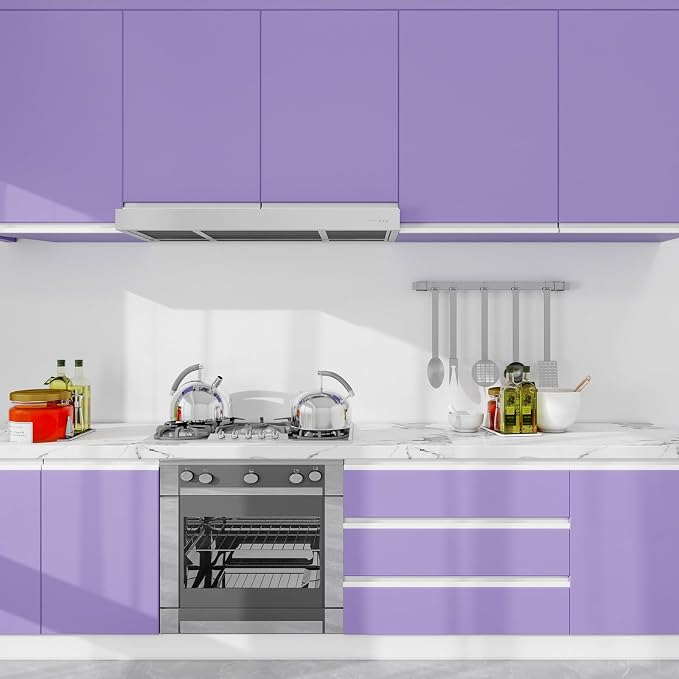 Purple Peel and Stick Wallpaper Solid Purple Contact Paper A Set of 23.6"x472" Matte Self Adhesive Waterproof Vinyl Roll for Wall Coverings,Cabinets,Countertops,Bedroom,Kitchen - Image 8