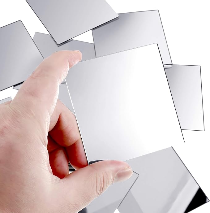 Jetec 25 Pcs Small Acrylic Square Mirror Tiles for Crafts DIY,4 Inches - Image 2
