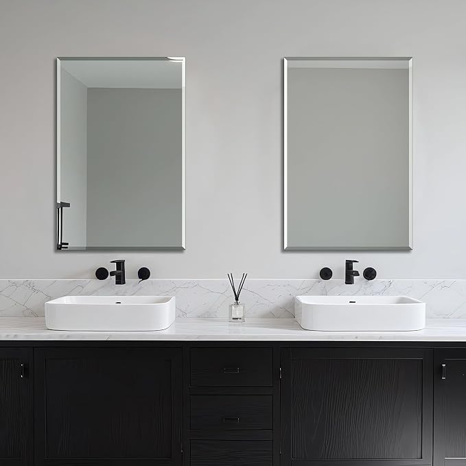 2 Pack 24"x36" Bathroom Vanity Mirror for Over Sink, Frameless Wall Mirror - Image 2
