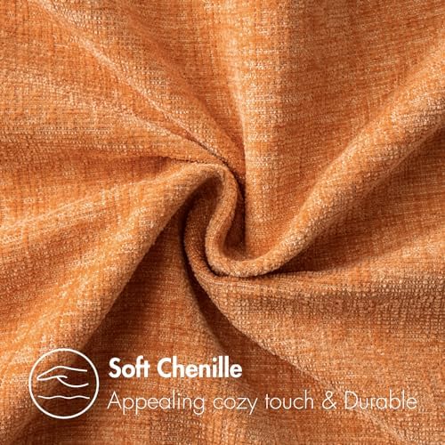 MIULEE Soft Chenille Fall Throw Pillow Covers Orange 18x18 Inch Pack of 2 - Image 4
