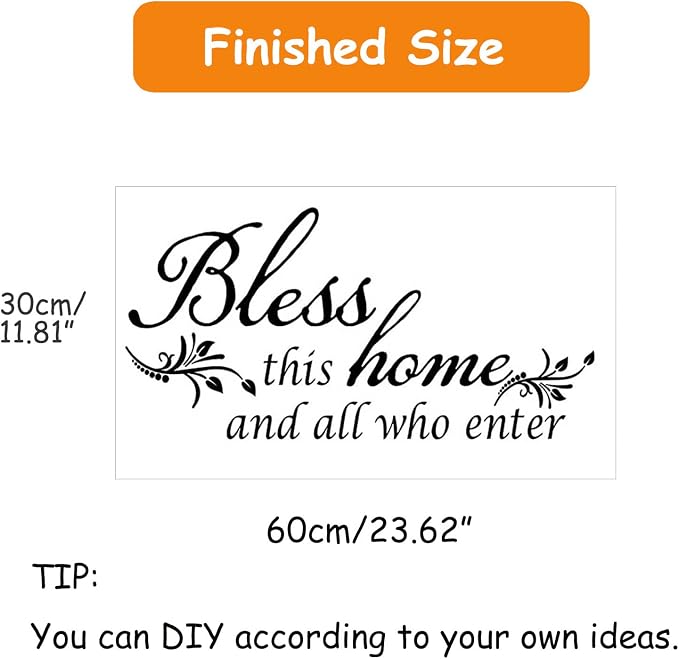 Wall Stickers, Family Letter Quote Water-Proof Home Decor Wall Sticker, Removable Vinyl Decal Art Mural for Living Room Bedroom - Bless This Home - Image 3
