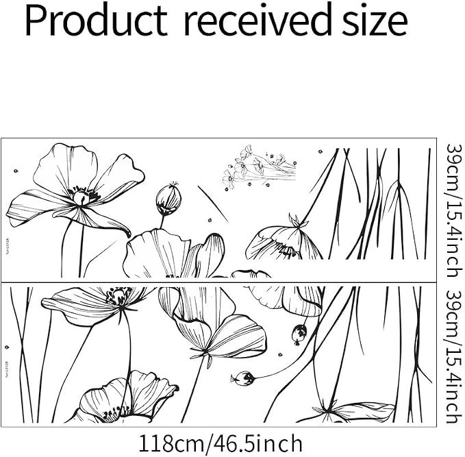 Black White Flower Wall Stickers Art Decal Decor for Bedroom Living Room Offices Home Decoration - Image 4
