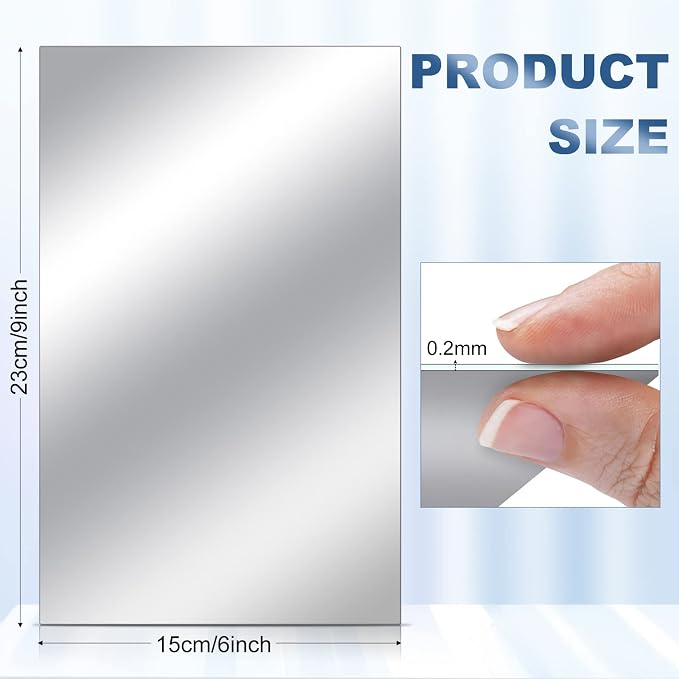 Tuanse 80 Piece Flexible Plastic Mirror Sheets for Home Decoration, Wall Mount, Rectangular, 9 x 6 Inch - Image 2