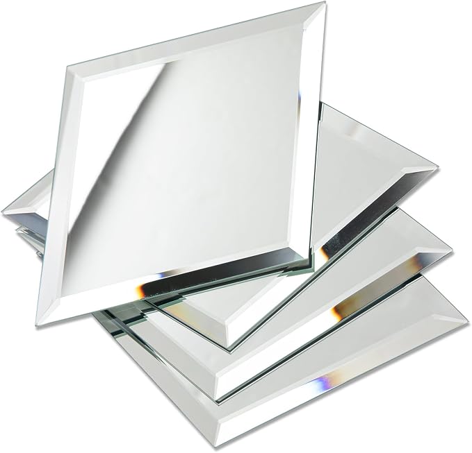 Peel and Stick Beveled Mirror Tile, Mirror Backsplash Tiles 6x8 Inch Diamond for Kitchen Bathroom Wall 16 Pcs, 2.6 SQ.FT by Soulscrafts