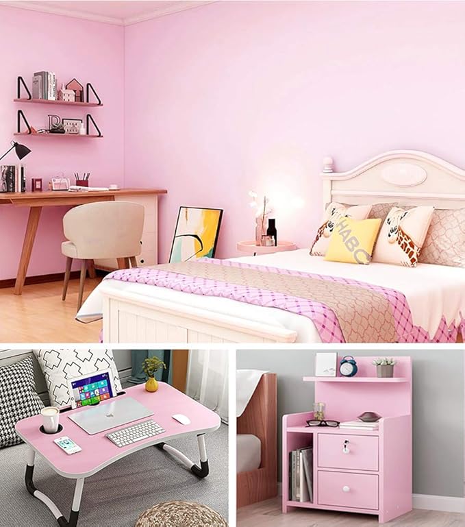 118"x17.7" Pink Peel and Stick Wallpaper Solid Color Contact Paper Self-Adhesive Removable Wallpaper for Wall Covering Cabinet Countertop Vinyl Roll - Image 4