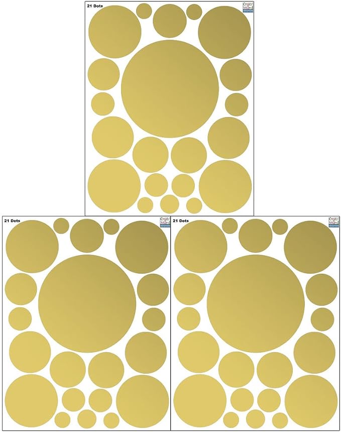 Create-A-Mural Polka Dot Wall Stickers, Vinyl Circle Dot Decals for Bedroom, Girls Room Peel and Stick Kids Room Decor, Birthday Gift (Gold) - Image 7