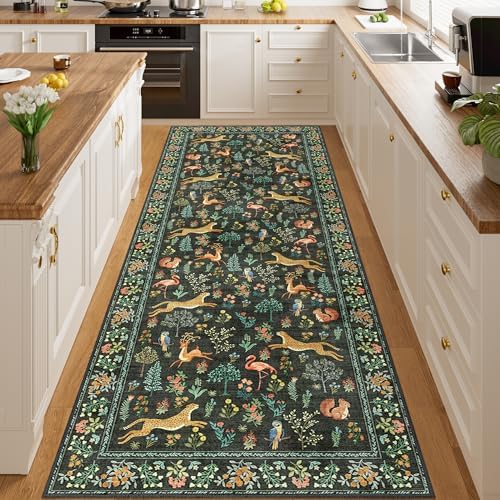 DUKINO 3x8 Runner Rug, Animal Washable Runner Rug for Kitchen, Black - Image 6