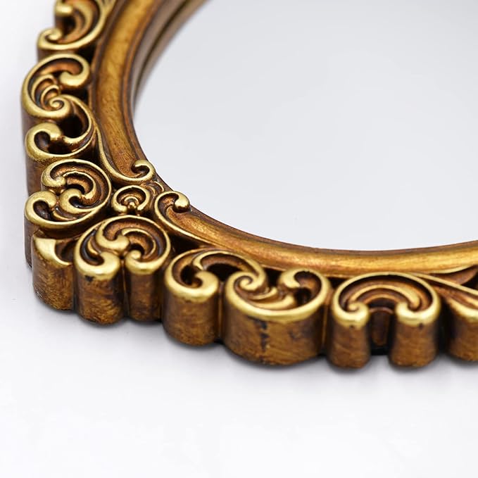 OIGUMR Small Oval Wall Mirror Resin Frame Size：15 x 10.7 inch - Image 6