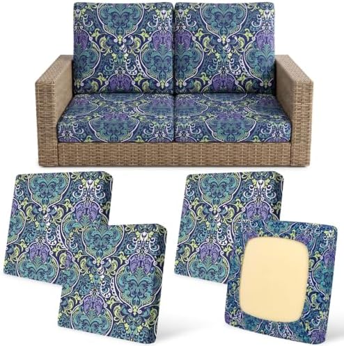 4Pcs Patio Cushion Covers Stretch Outdoor Furniture Protector Slipcovers by pickyNproud