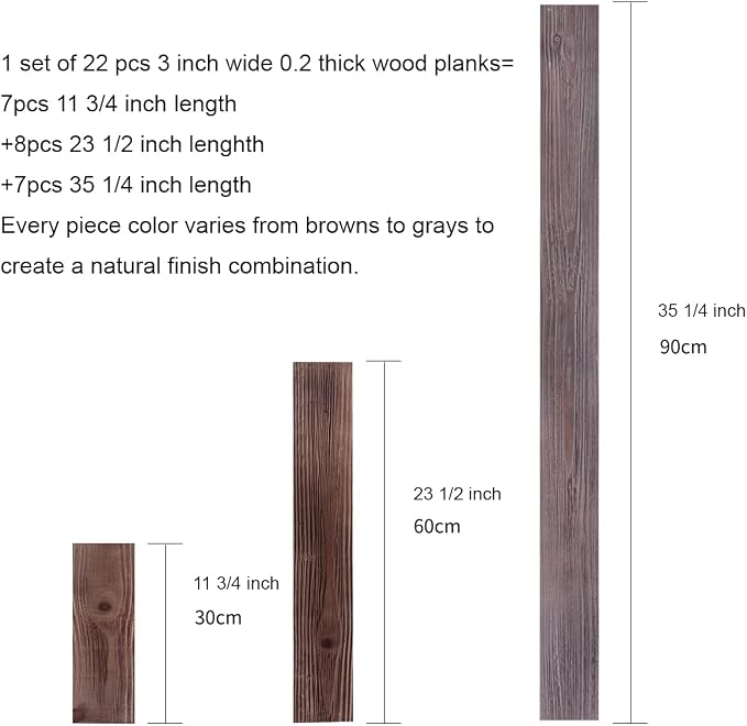 Peel & Stick Real Wood Planks, Rustic Reclaimed Barn Wood Paneling, Brown Gray Combinations, 10.5 sq. ft - Image 4