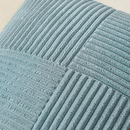 MIULEE Slate Blue Decorative Euro Sham Pillow Covers 24x24 Inch 2 Pack - Image 2