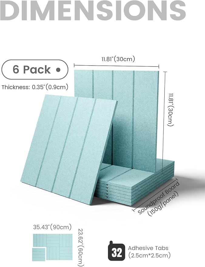 Fluxynara Felt Bulletin Board & Cork Board Alternative, Aqua Blue | 36" x 24" Pin board, Removable Adhesive Tabs, Easy Install Without Wall Damage, For Home Office Decor - Image 2