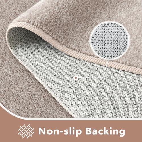 7x10 Large Oatmeal/White Area Rug Non-Slip Washable for Living Room Bedroom - Image 4