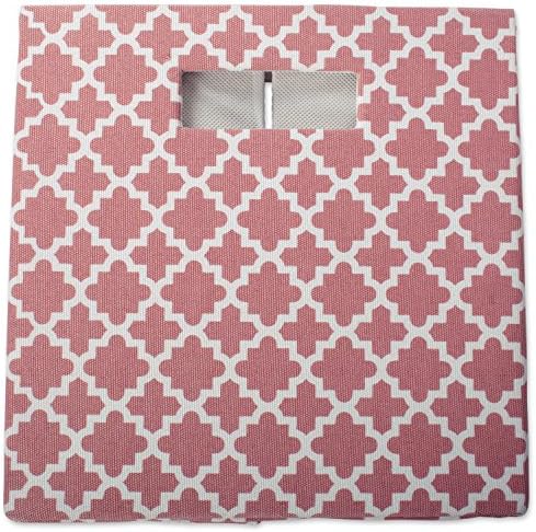 DII Hard Sided Collapsible Fabric Storage Container for Nursery, Offices, & Home Organization, (13x13x13") - Lattice Rose - Image 4