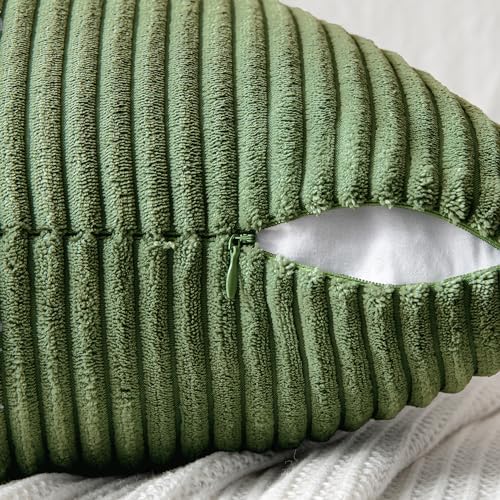 MIULEE Moss Green Decorative Euro Sham Pillow Covers 24x24 Inch 2 Pack - Image 3