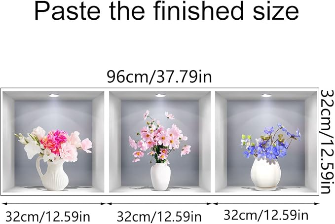 3D Wall Stickers DIY Flower Wall Decal Removable Waterproof Wall Art Decor for Bedroom Living Room Offices Home Decoration (Vase Daisy) - Image 4