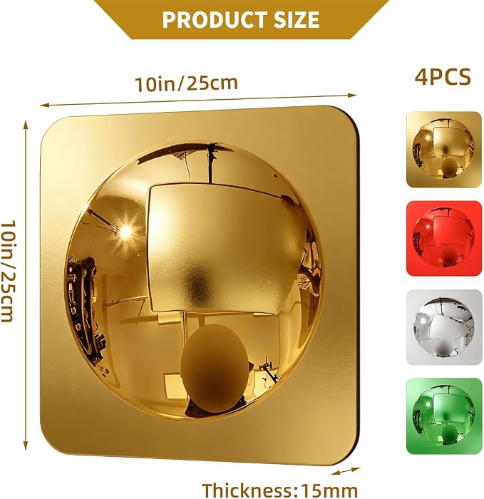 Sensory Bubble Wall Mirror, Interactive Acrylic Bubble Mirror, Sensory Classroom Calming Corner Items Decor - Sensory Room Have Visual, Tactile Stimulation (4, Gold,Silver,Green,Red) - Image 2