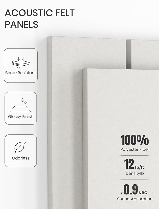Fluxynara 48" x 36" Large Felt Bulletin Board, Milky White | 12 Pack Cork Board Alternative with 60 Safe Adhesive Tabs, Pin Boards for Wall Decor, Home, Office, Classroom,Dorm - Image 5