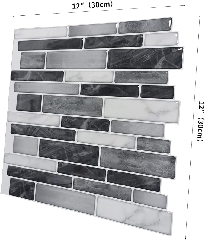 Art3d 10-Pack Marble Wall Tile Peel and Stick Backsplash, 12 x 12 in, Grey | Strong Adhesion, Lightweight, Cuttable, Waterproof, Fadeless, Crack Resistant, for Kitchen, Bedroom, Ideal for Recently Moved - Image 4