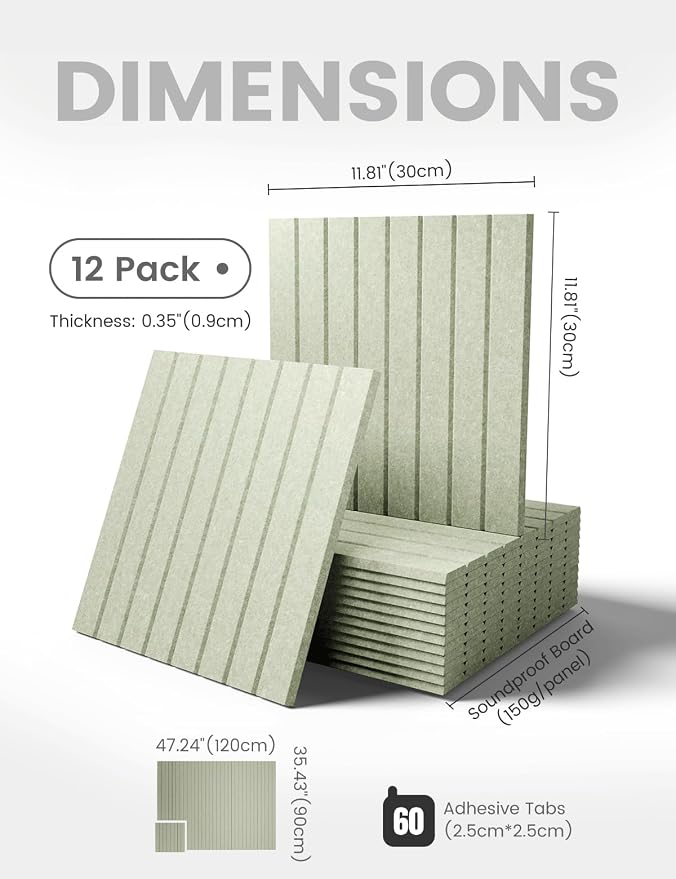 Fluxynara 48" x 36" Large Felt Bulletin Board, Sage | 12 Pack Cork Board Alternative with 60 Safe Adhesive Tabs, Pin Boards for Wall Decor, Home, Office, Classroom,Dorm - Image 2